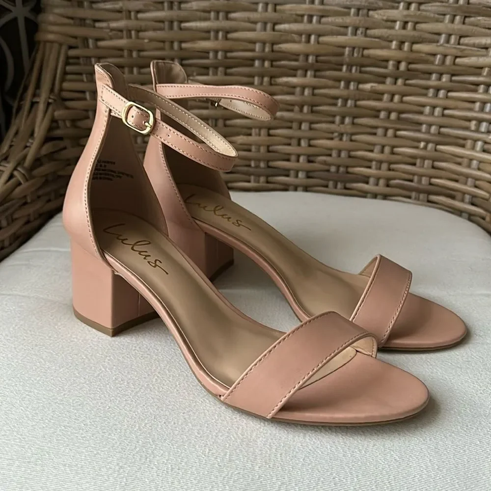Lulus Harper Almond Ankle Strap Heels Size 8.5US